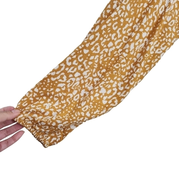 Savanna Jane Peasant Top Small Yellow Floral Boho Hippie Blouse Tie Front - Picture 3 of 9